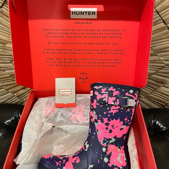 Hunter “Short Flecktarn Camo” Rain Boots Sz. 7 - Picture 1 of 3